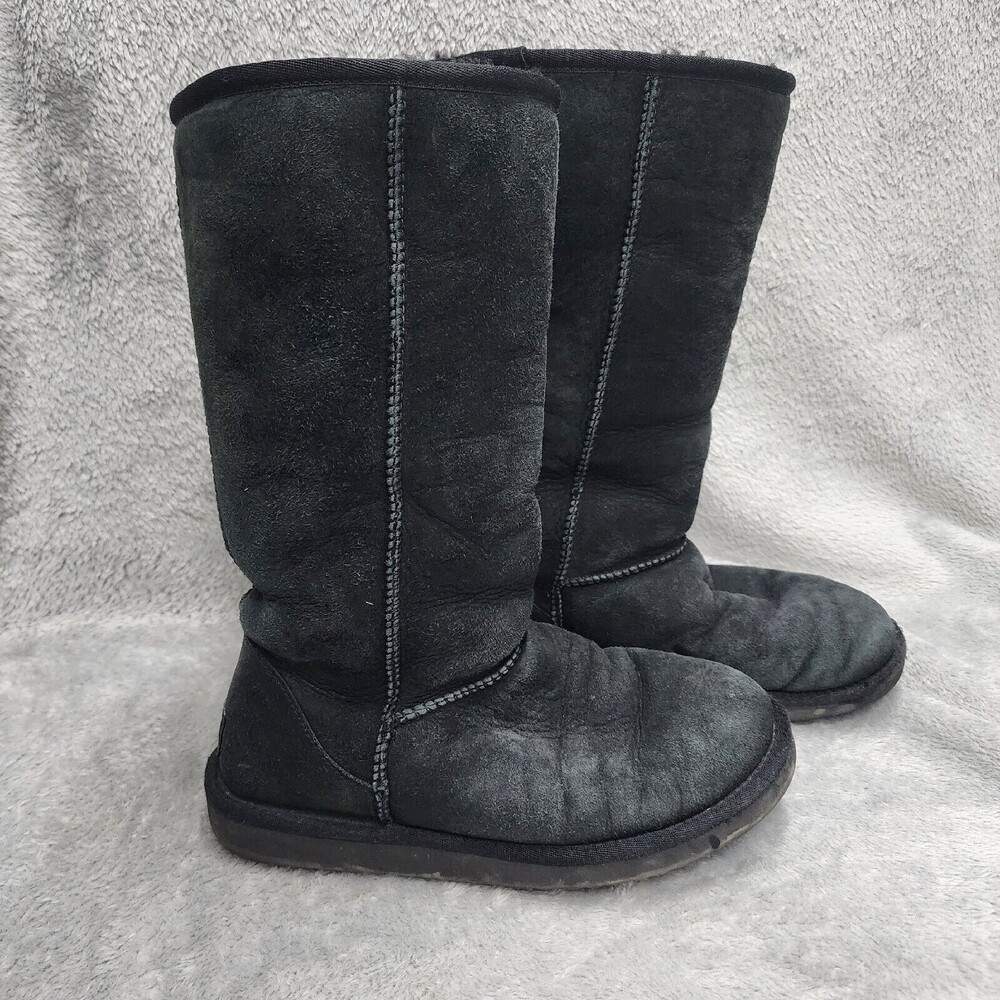 UGG #5815 Australia Classic Tall Black Suede Warm Winter Boots Women's Shoes 7